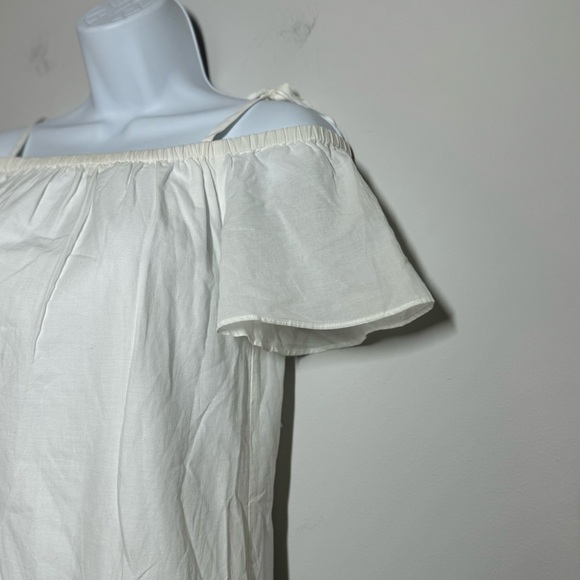 Madewell NEW white eyelet off the shoulder cotton dress coquette girl XXS - Picture 9 of 13